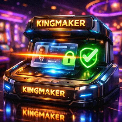Futuristic ID scanner with a green checkmark